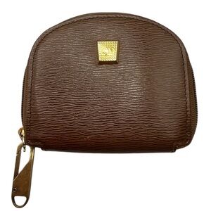 CHRISTIAN DIOR Textured brown zippy coin purse - UNISEX